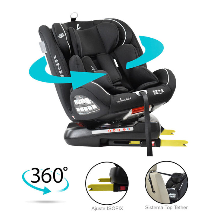 Silla de auto para bebé con giro de 360° grados EOS negro
