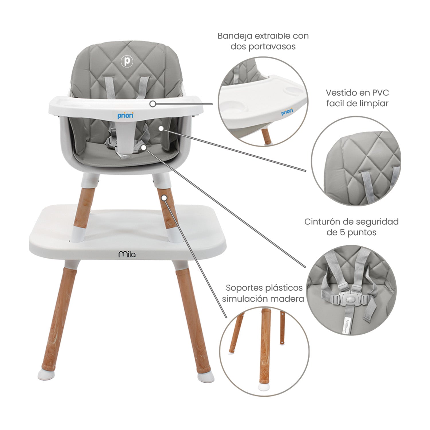 silla de comer bb 6 en 1 priori mila 