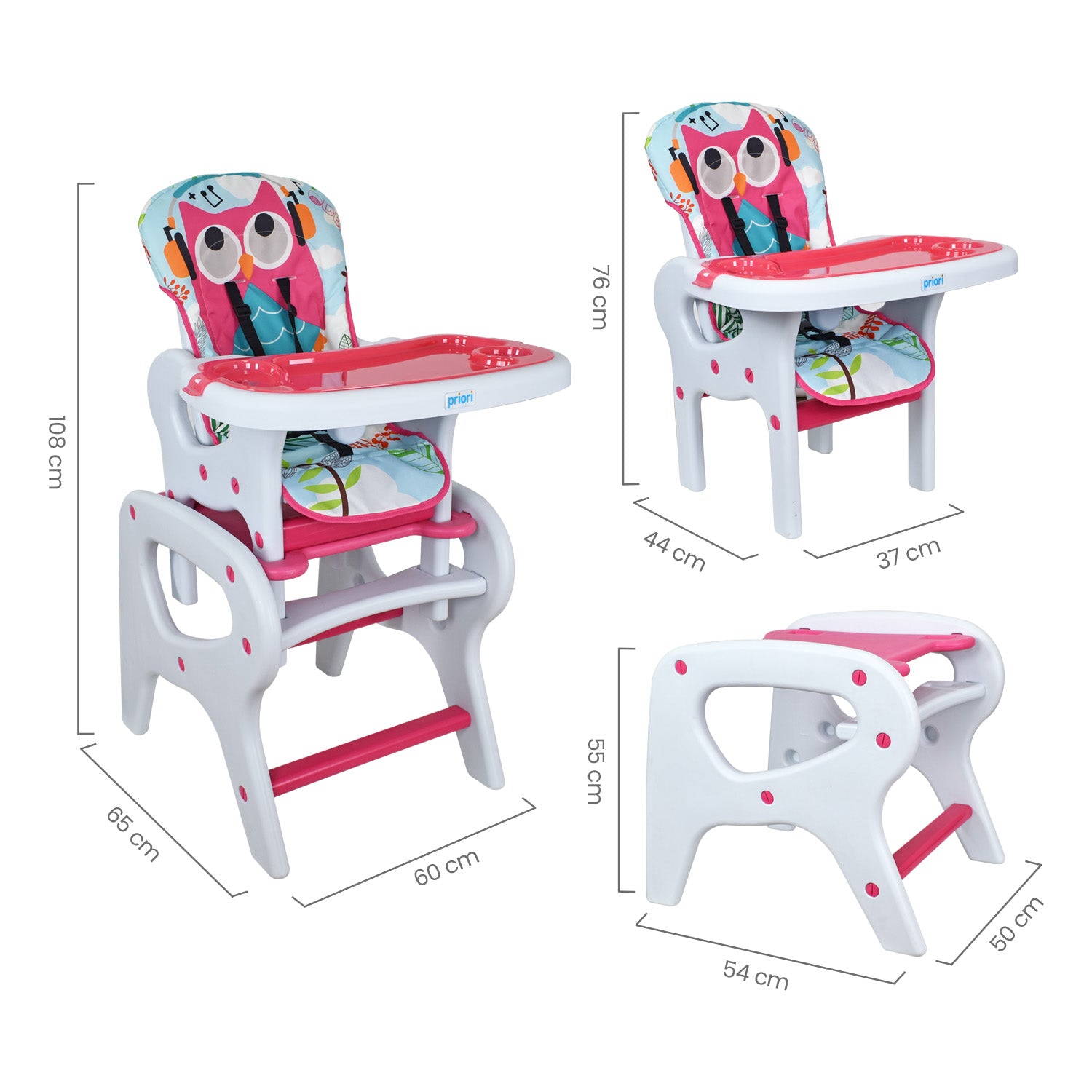 Silla de comer para bb PCM 10 pink odell