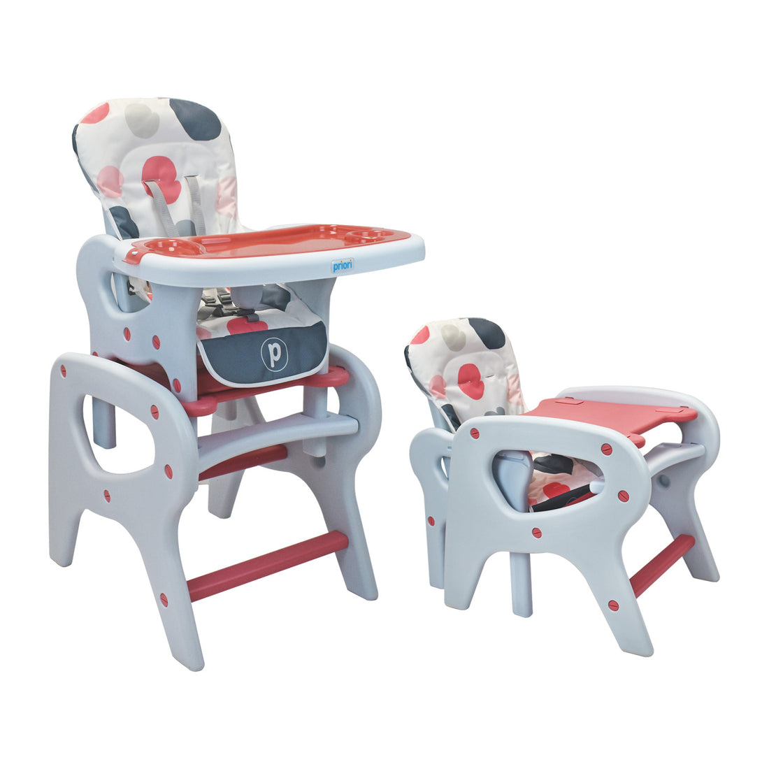 Silla de comer para bebé PCM 10 2 en 1, con silla escritorio para bebé rosa