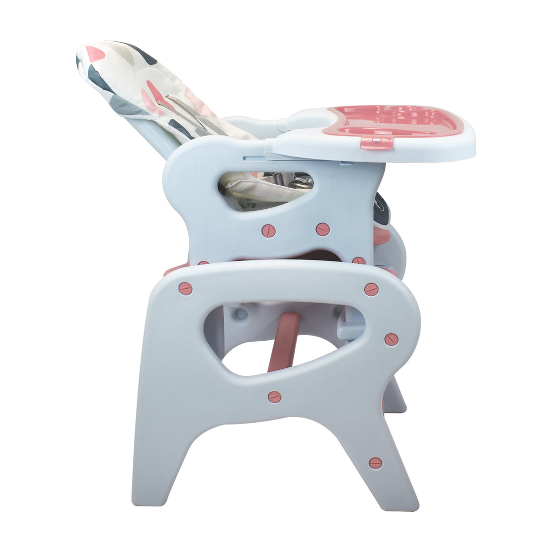 Silla de comer para bebé PCM 10 2 en 1, con silla escritorio para bebé rosa