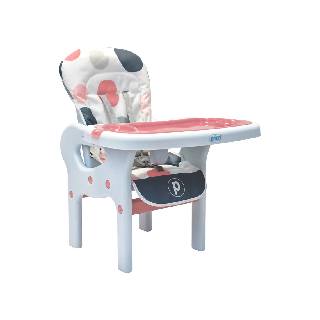 Silla de comer para bebé PCM 10 2 en 1, con silla escritorio para bebé rosa