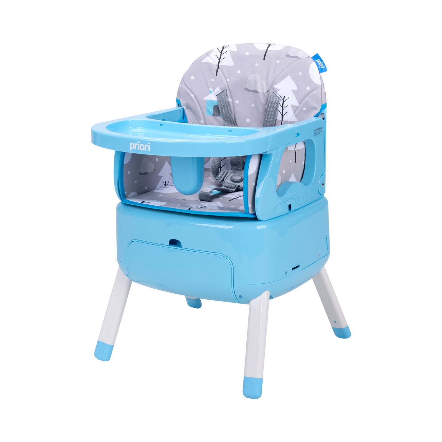 Silla de comer para bebe tipo booster 3 en 1 priori bony azul 3