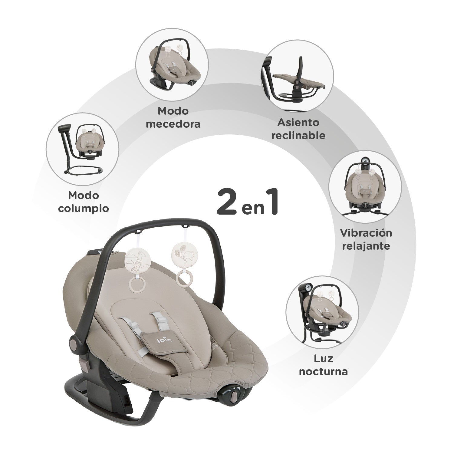 mecedora bebe joie 2 en 1 serina Hazelnut