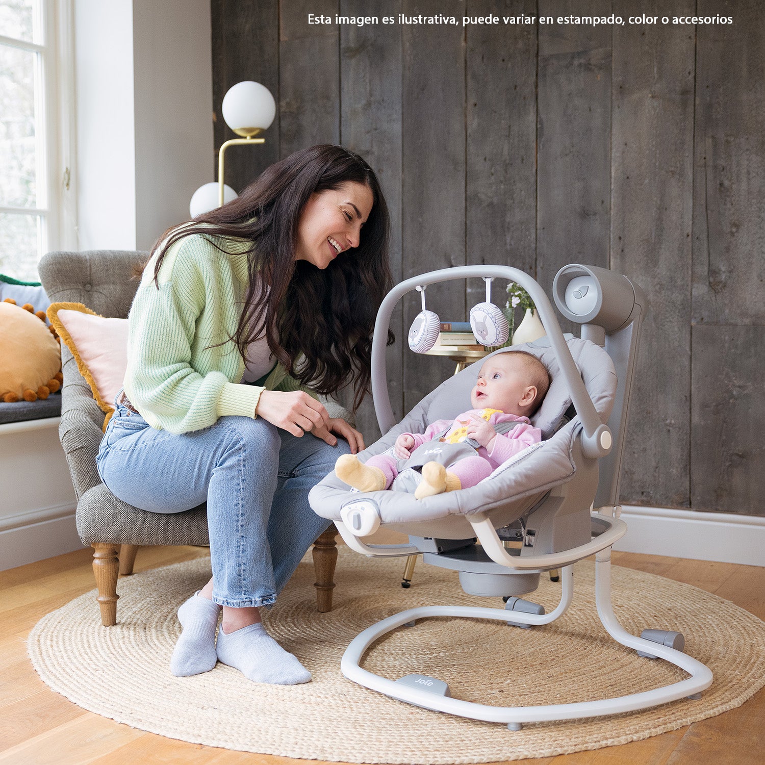 Silla Mecedora para bebé Joie 2 en 1 Serina Walnut